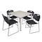 Regency Kee Square Table & Chair Set, Wood, Metal, Polypropylene Top TB4848PLBPCM44BK - alternate 1
